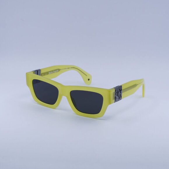 Palm Angels PERI10J MAGNOLIA 1807 Sunglasses Yellow Rectangle Frame, Grey Lenses main image 4